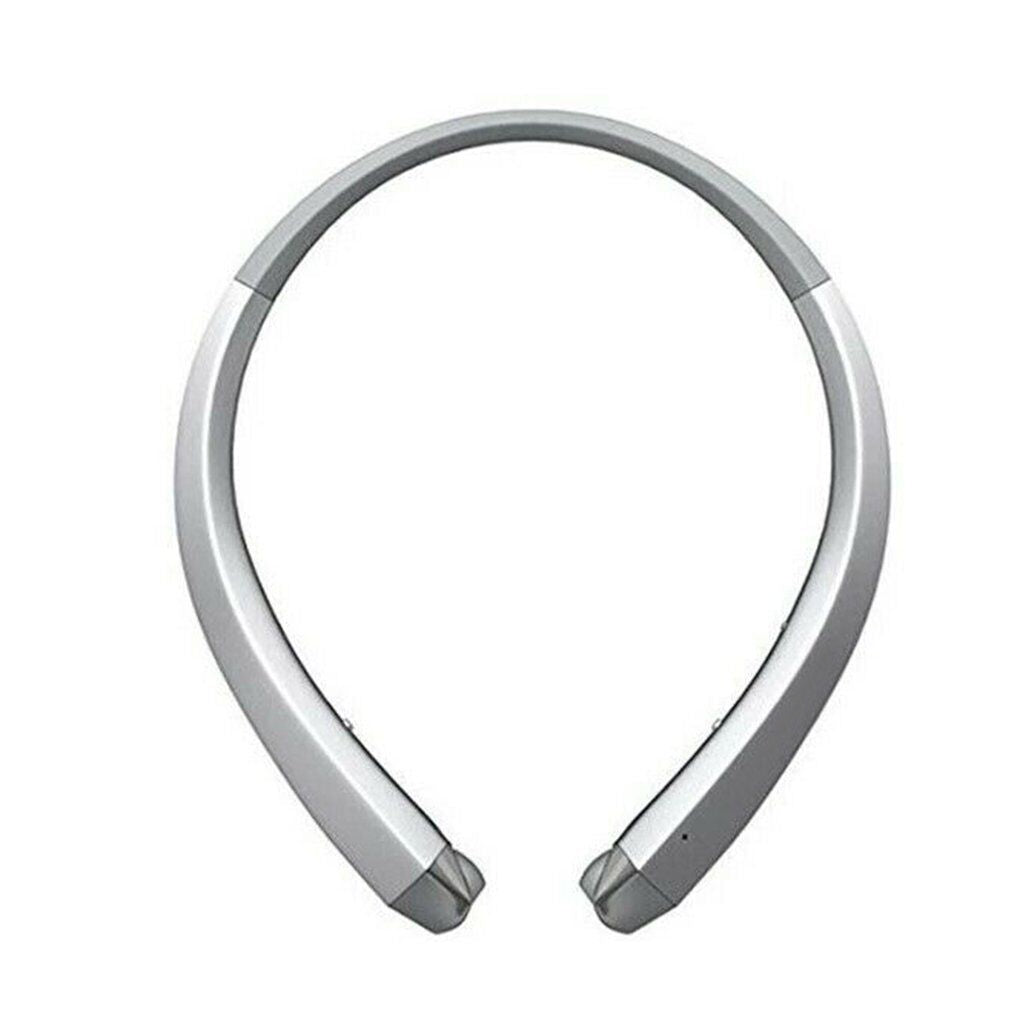 Tone Infinum Hbs-910Neckband Bluetooth Headset, Bluetooth Headset with Retractable Earbuds for Running/Sports Water-Proof Sweat-Proof Noise Canceling Wireless Earbuds for iPhone LG Android ( Silver )