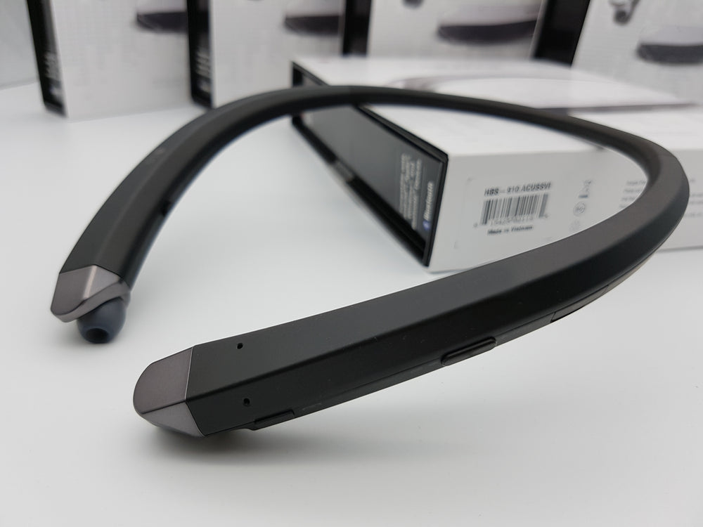 Tone Infinum Hbs-910Neckband Bluetooth Headset, Bluetooth Headset with Retractable Earbuds for Running/Sports Water-Proof Sweat-Proof Noise Canceling Wireless Earbuds for iPhone LG Android ( Black )