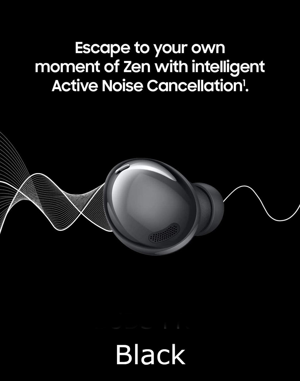 Buds Pro Headphones True Wireless Headsets Bluetooth Earbuds w/ Noise Cancelling, Hi-Fi Sound Earphones, 360 Audio, Comfort Ear Fit, HD Voice, Conversation Mode, IPX7 Water Resistant ( Black )