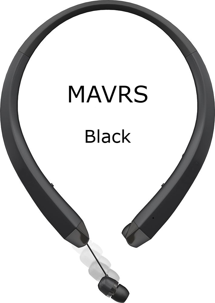Tone Infinum Hbs-910Neckband Bluetooth Headset, Bluetooth Headset with Retractable Earbuds for Running/Sports Water-Proof Sweat-Proof Noise Canceling Wireless Earbuds for iPhone LG Android ( Black )