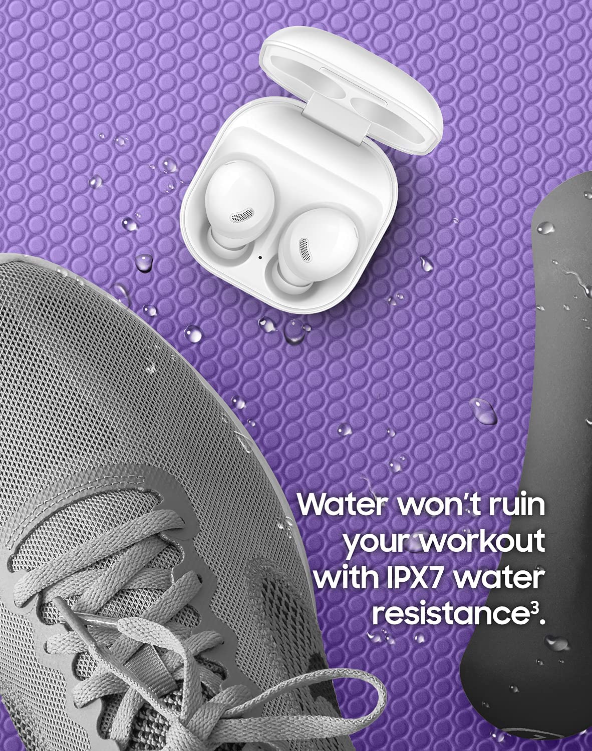 Buds Pro Headphones True Wireless Headsets Bluetooth Earbuds w/ Noise Cancelling, Hi-Fi Sound Earphones, 360 Audio, Comfort Ear Fit, HD Voice, Conversation Mode, IPX7 Water Resistant ( White )
