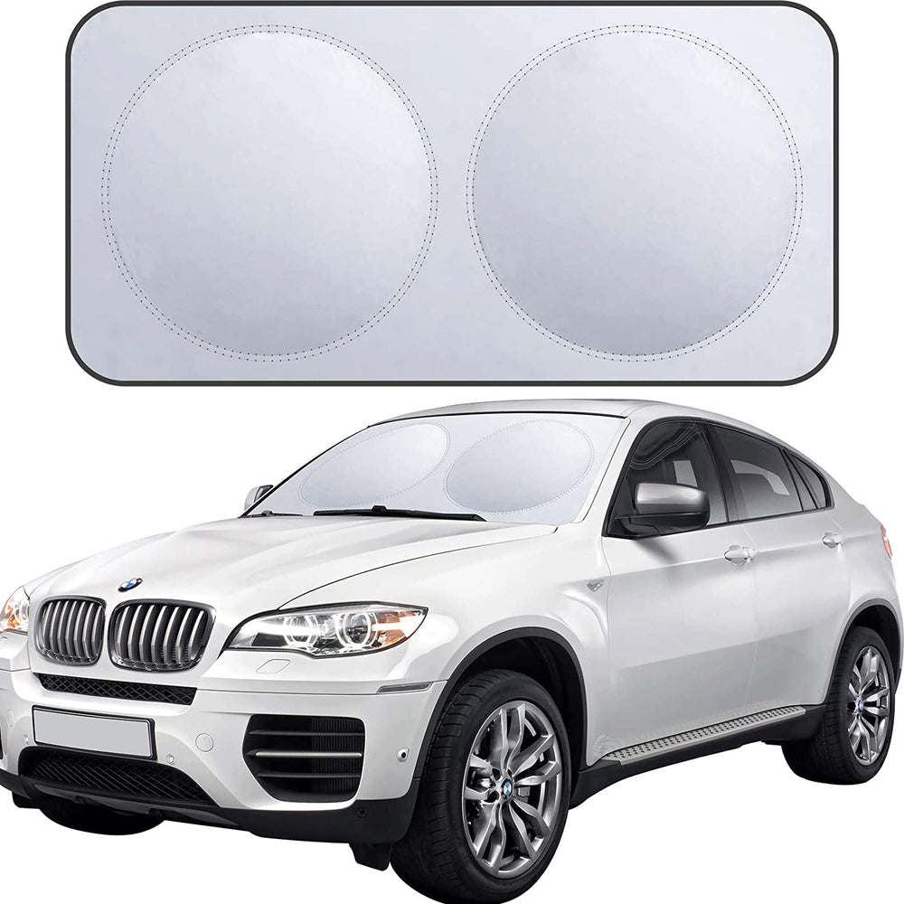 Car Windshield Fits All Cars Sun Shade, Blocks UV Rays, MAVRS Genuine Sun Visor Protector, Sunshade Keeps Your Vehicle Cool and Damage Free, Easy to Use, Fits Windshields of Various Sizes
